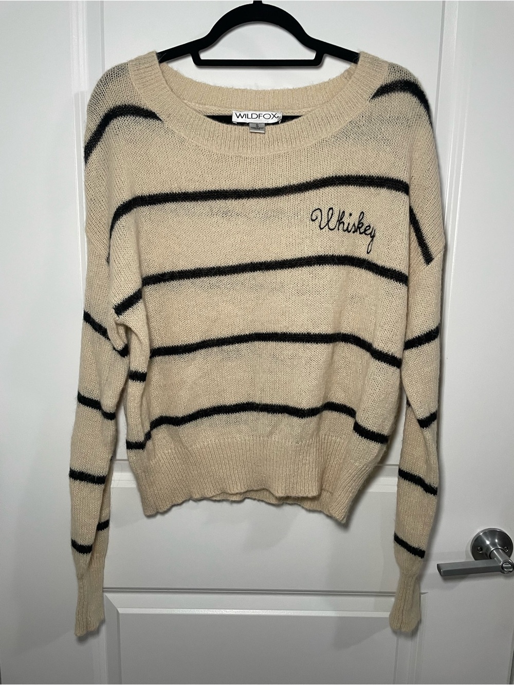 White Fox Boutique Cream and Black Striped Sweater
